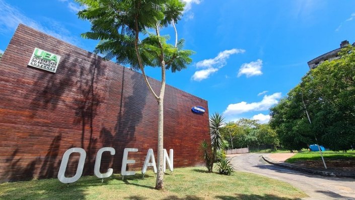 Fachada do Samsung Ocean, na Universidade do Estado do Amazonas, em Manaus